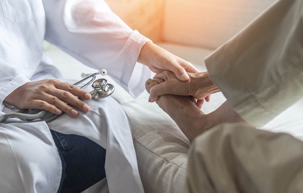 Plantar Fasciitis or heel pain illness in feet of woman patient who having medical exam with orthopaedic doctor on aching tendon, inflammation or disorder of the connective tissue on foot and toe